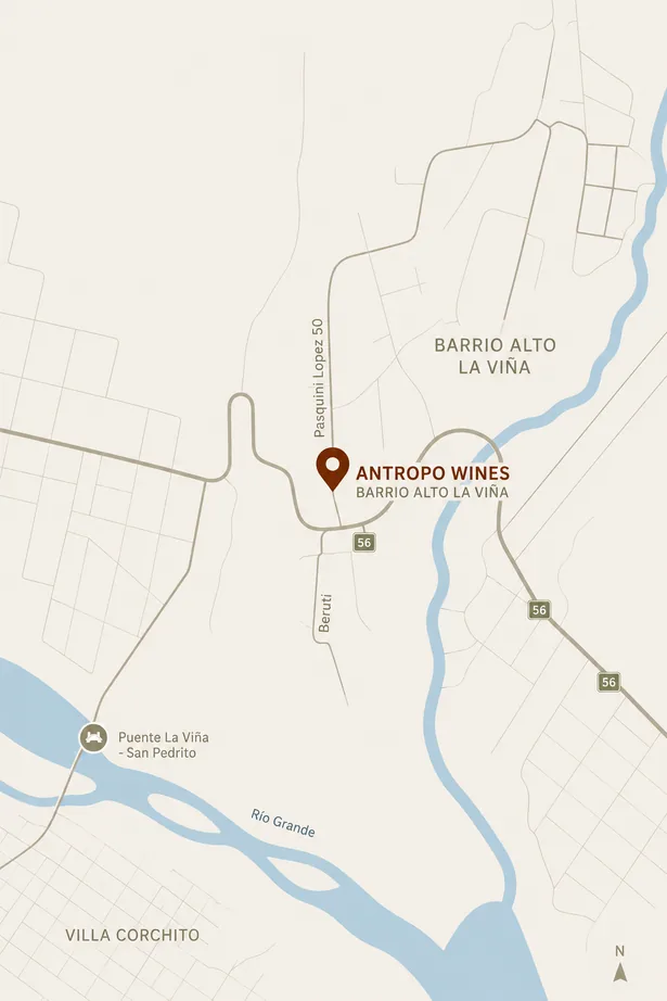 Mapa de ubicación de Antropo Wines en Barrio Alto La Viña